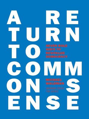 cover image of A Return to Common Sense
